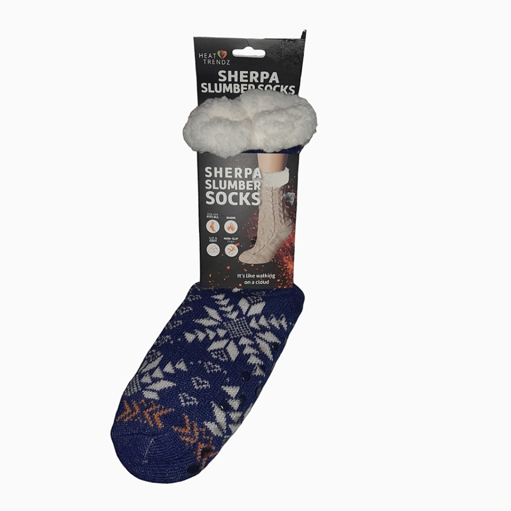 Heat Trendz Sherpa Socks, Snowflake Pattern, NWT